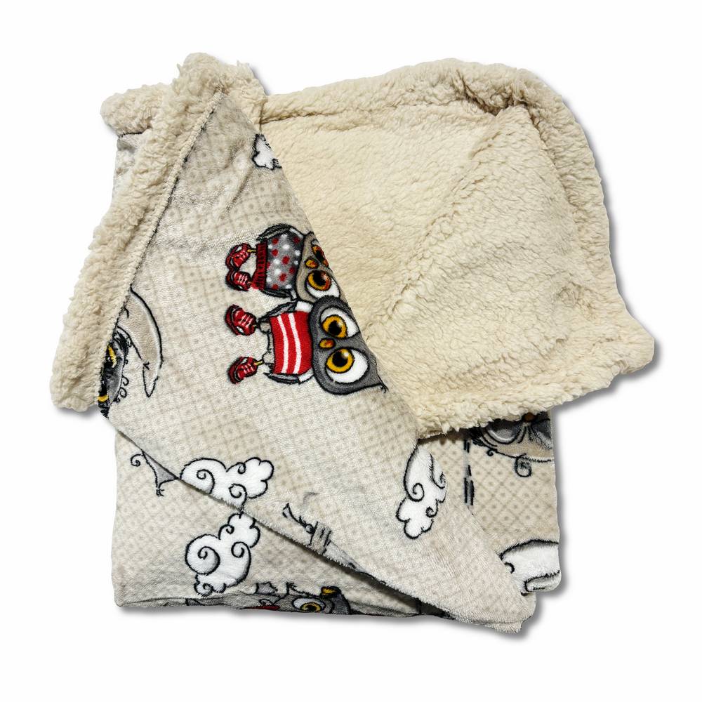 Plaid Sherpa Amici Gufetti Matrimoniale