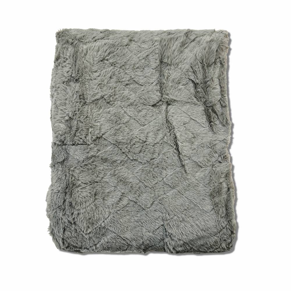 Plaid Marlene pelliccia ecologica grigia matrimoniale 200 x 230