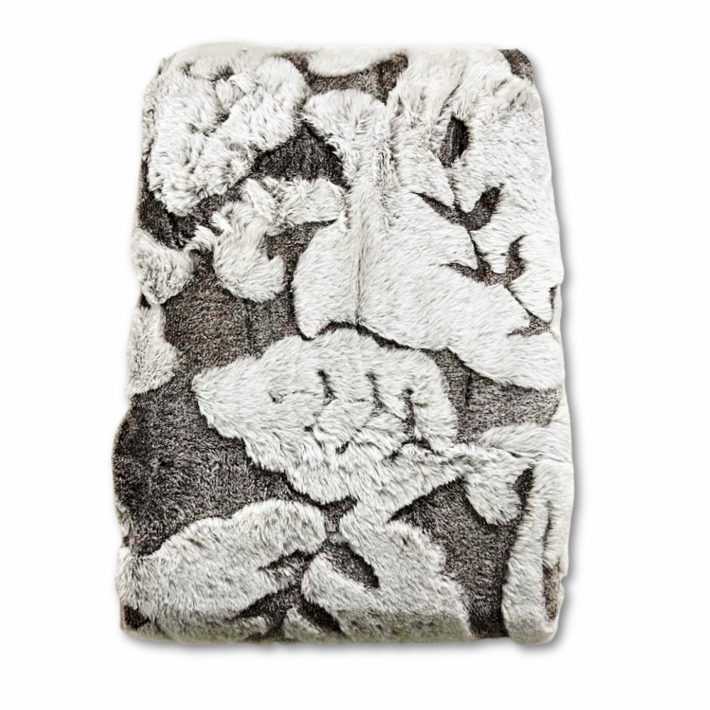 Plaid Decor pelliccia ecologica tortora matrimoniale 200 x 230