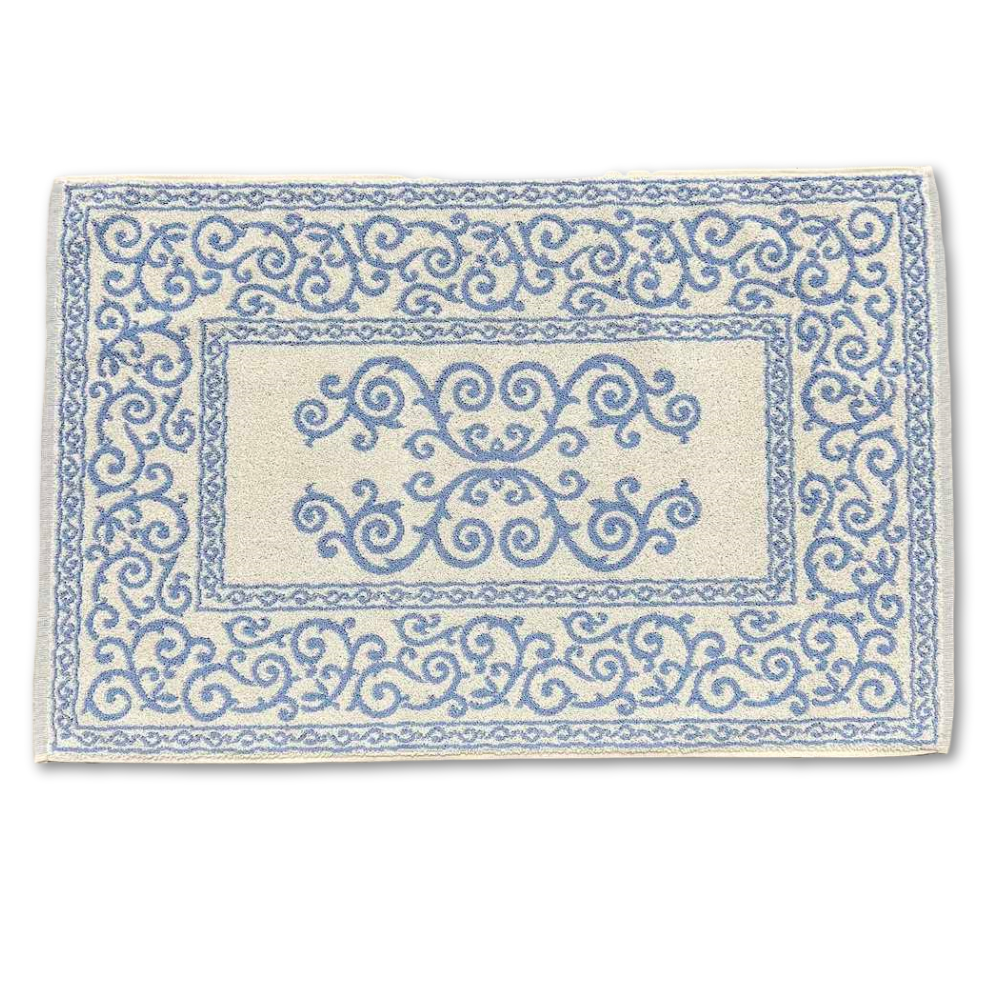 Tappeto barocco doubleface azzurro 60 x 90