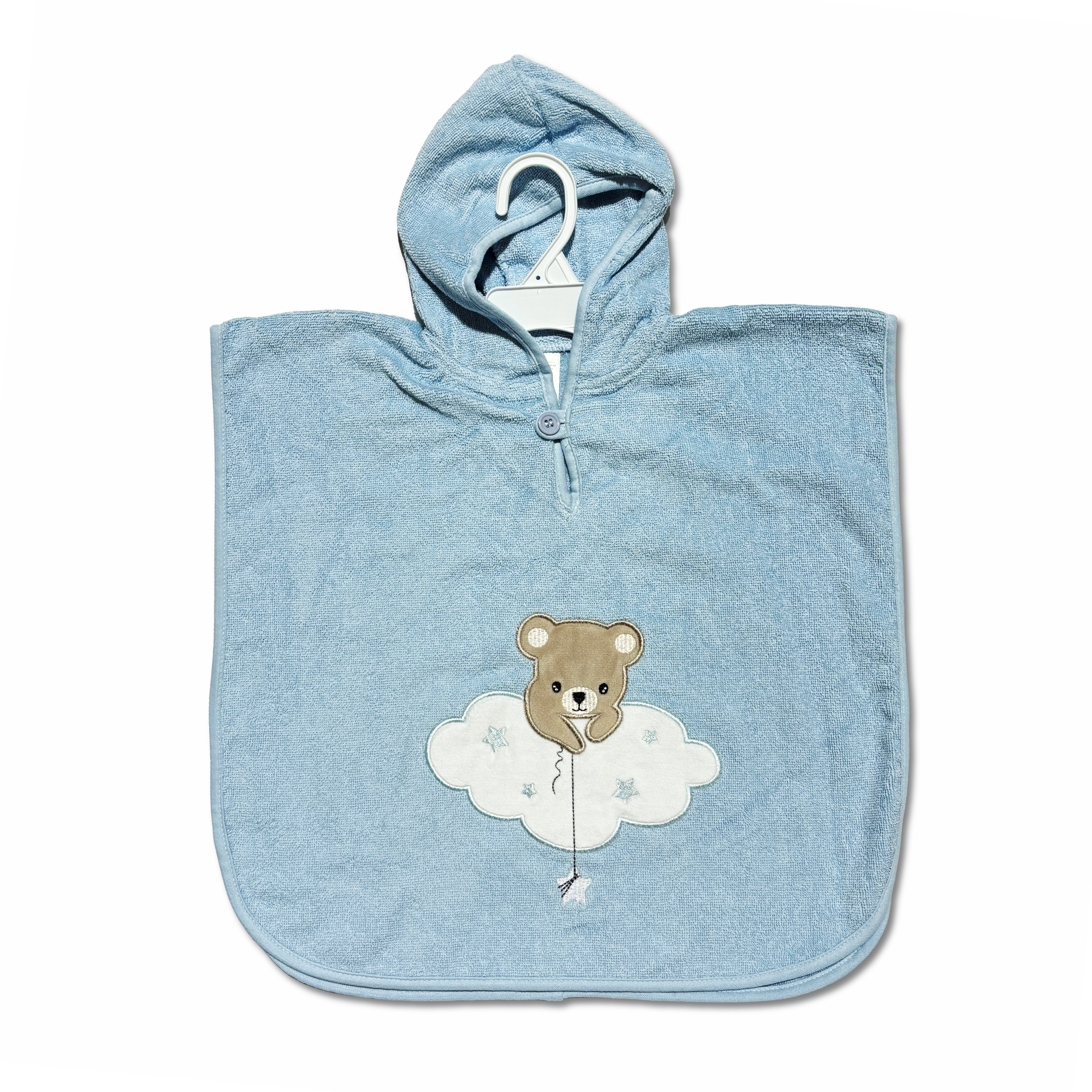 Poncho per bambino in spugna di cotone Azzurro