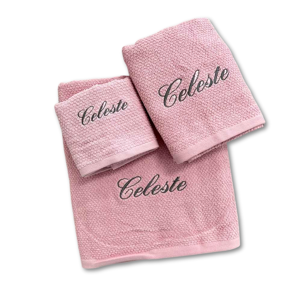 Set 3 pezzi Chicco di riso rosa Personalizzato