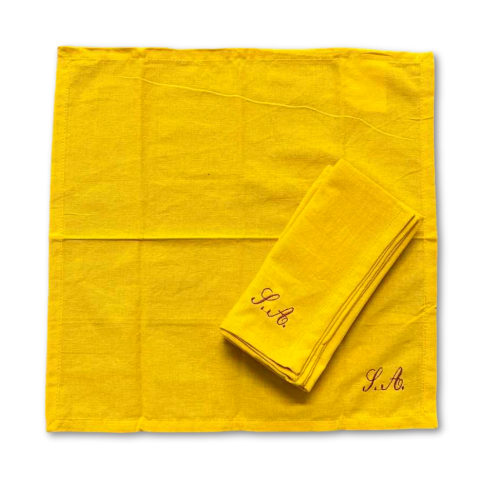 Set 4 tovaglioli giallo Personalizzati