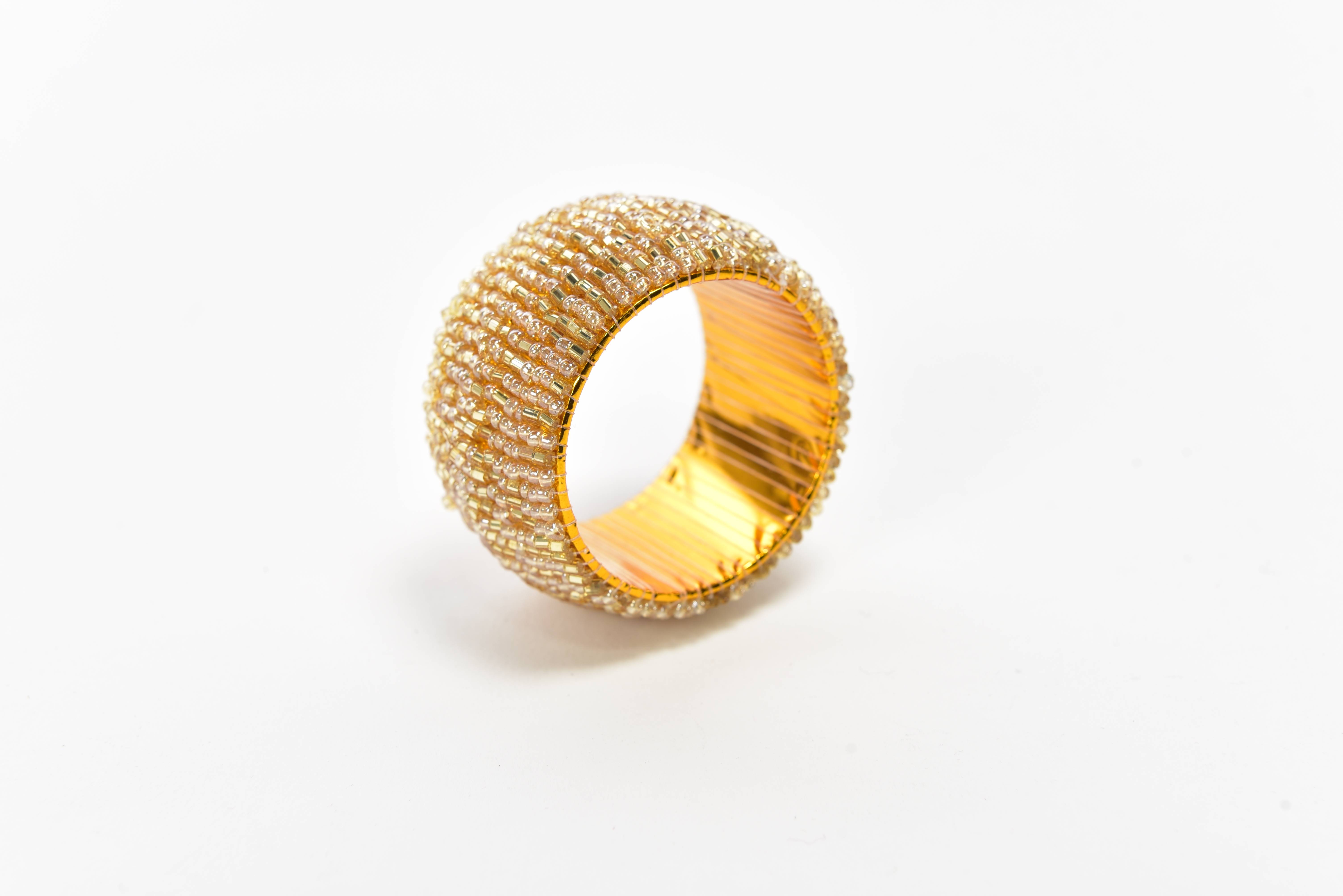 Portatovaglioli in Perline Dorato