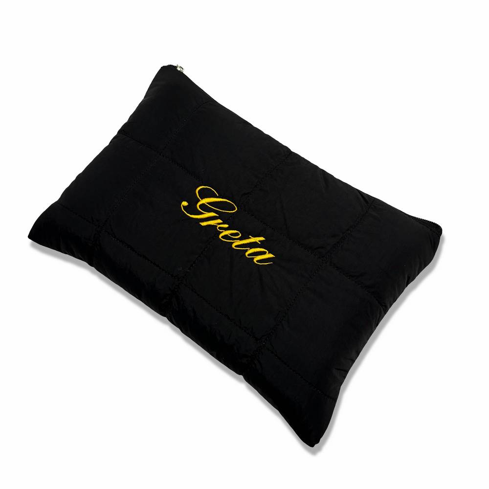 Pochette trapuntata Louise Nera Personalizzata