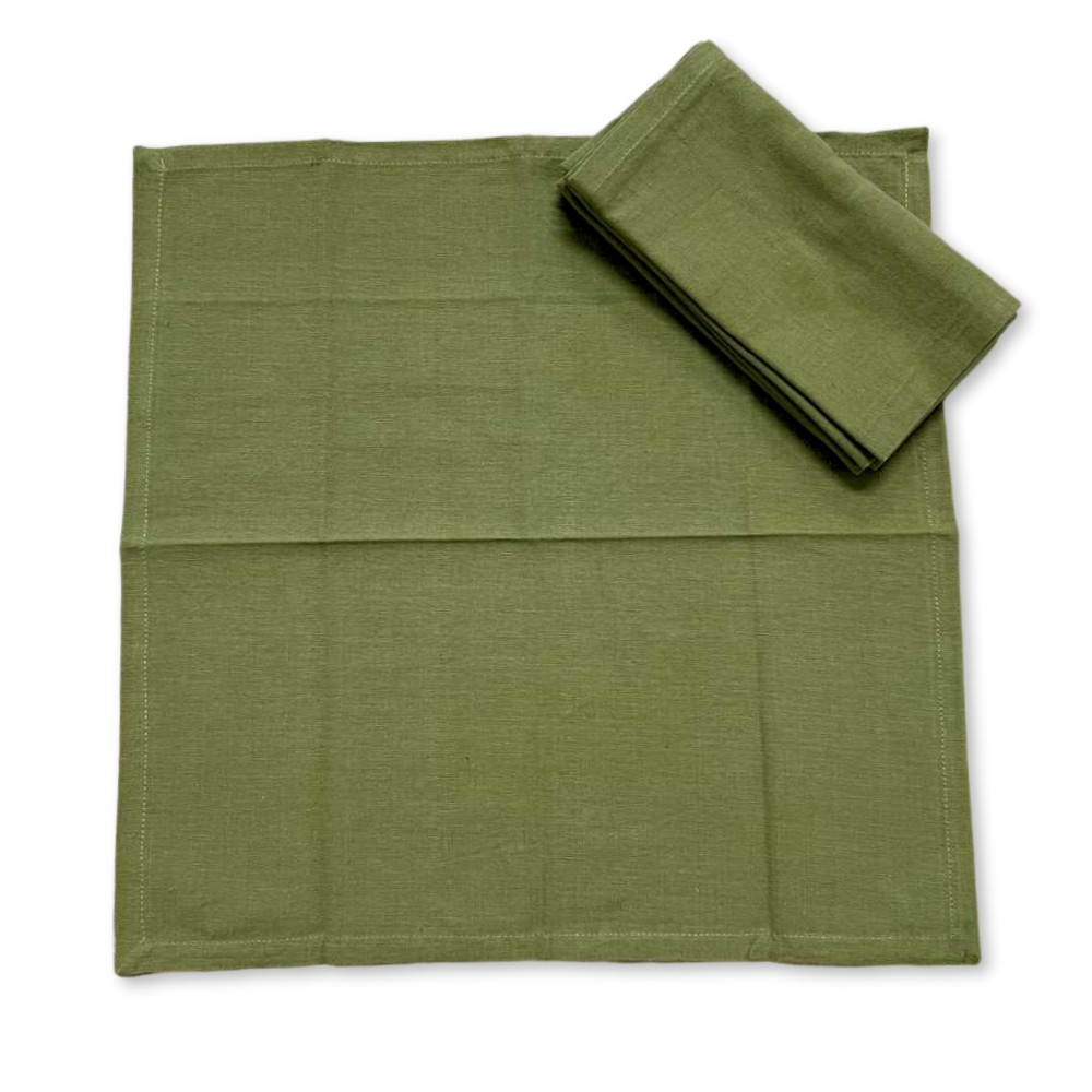 Set 4 tovaglioli verde oliva personalizzati