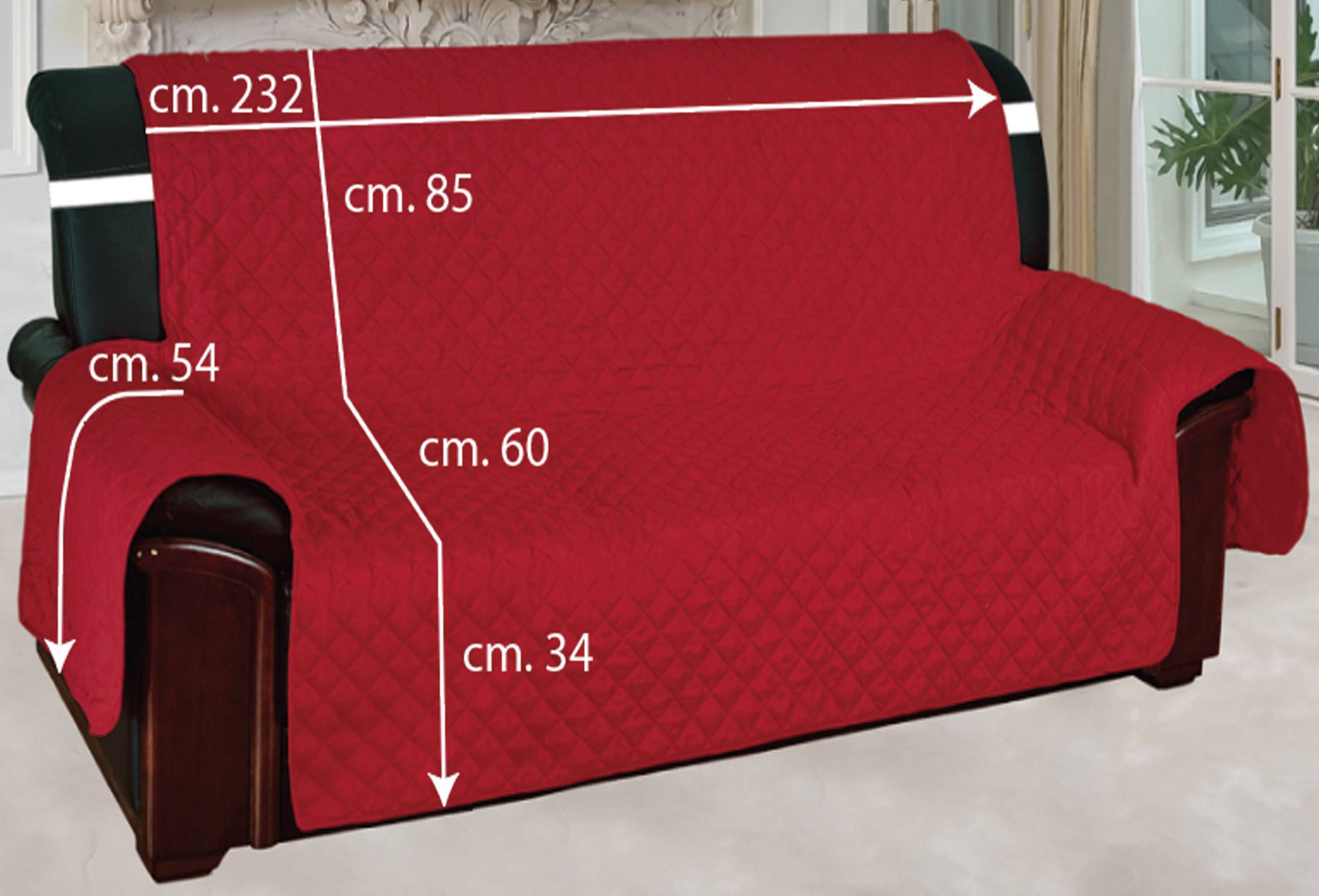 Copridivano 4 posti trapuntato antimacchia beige