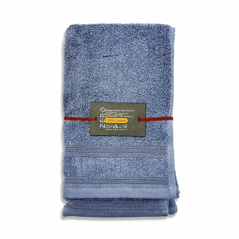 Coppia asciugamani Zero da 650 gr Tinta unita Polvere