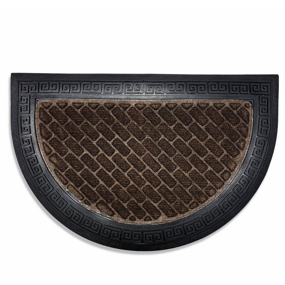 Zerbino Antiscivolo a mezzaluna bordato Caffè