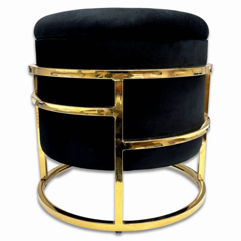 Pouf contenitore in velluto Spongy Nero