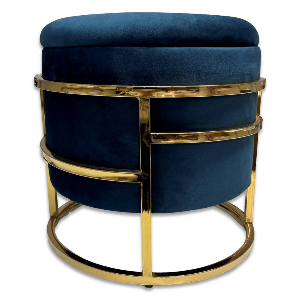 Pouf contenitore in velluto Spongy Petrolio