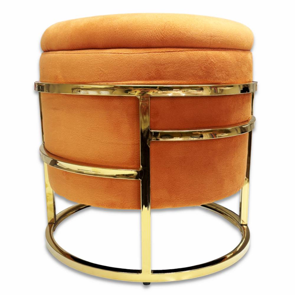 Pouf contenitore in velluto Spongy Ruggine