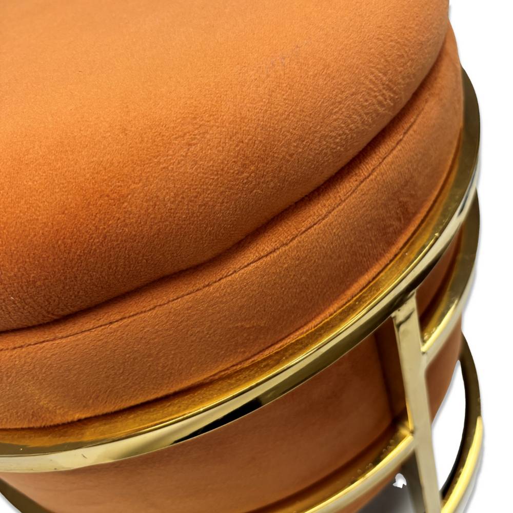 Pouf contenitore in velluto Spongy Ruggine