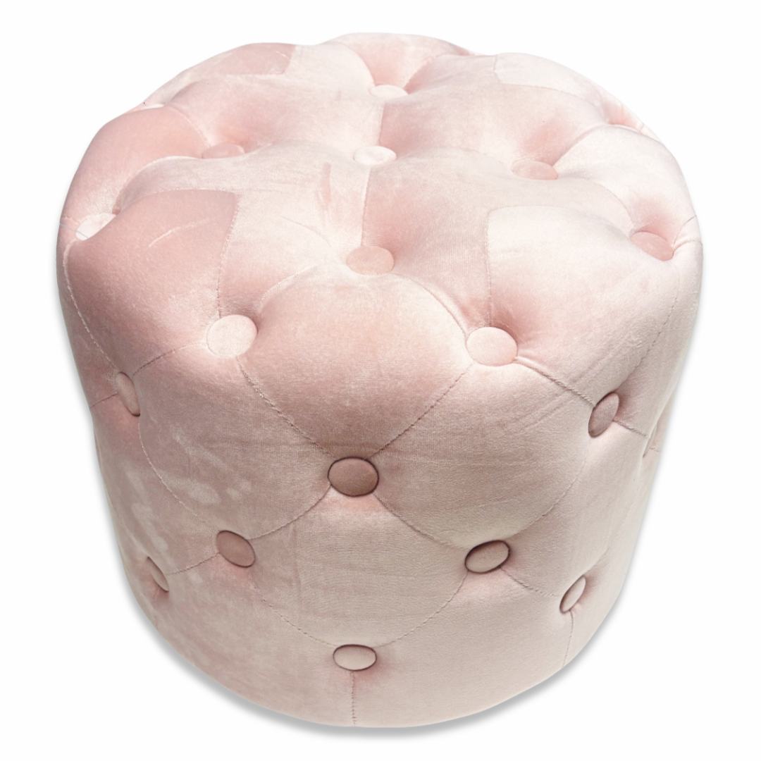 Pouf in velluto Paris Rosa