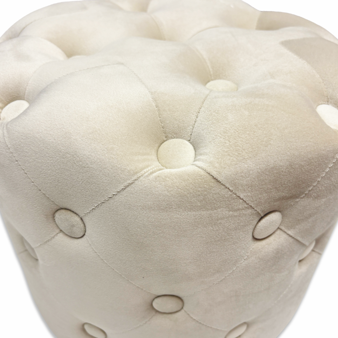 Pouf in velluto Parigi Beige