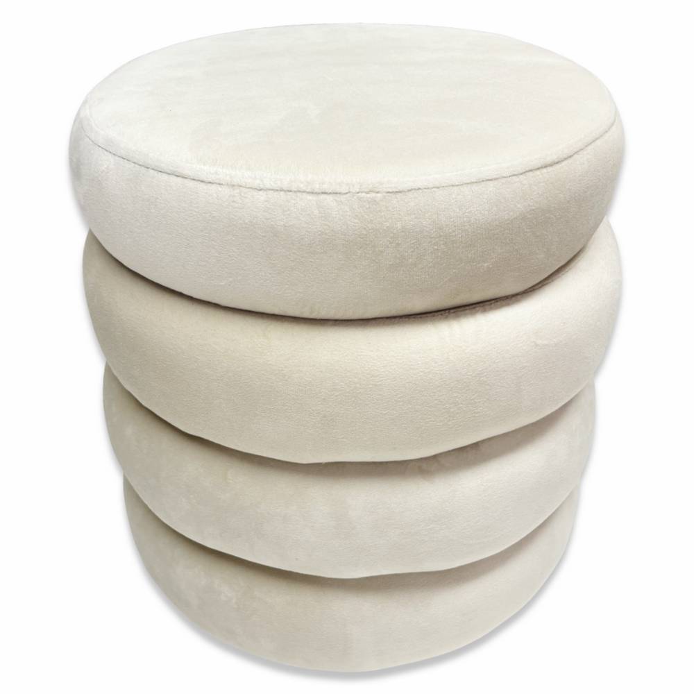 Pouf contenitore in velluto Rio Crema