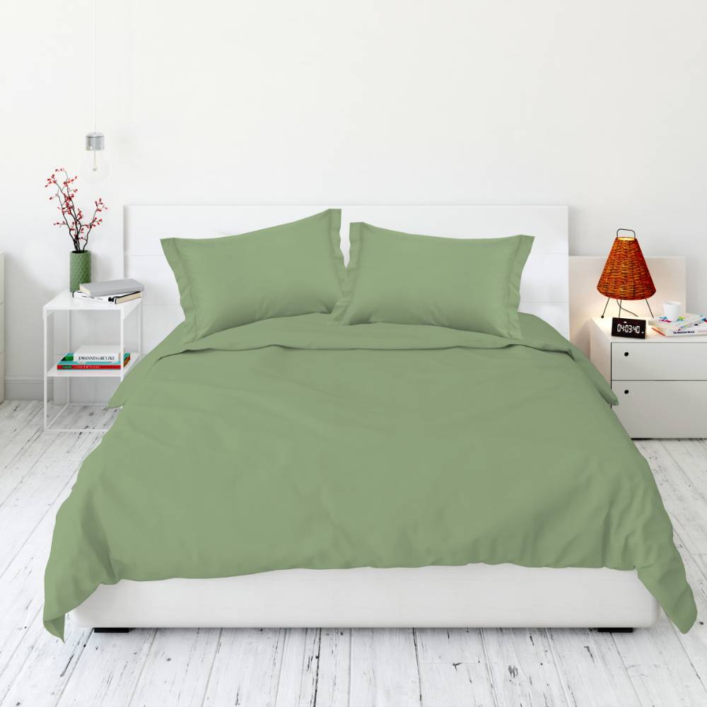 Weigelia Set Biancheria Da Letto Matrimoniale Verde Salvia (5 Pezzi): Morbidezza E Stile Boho Per Tutte Le Stagioni!