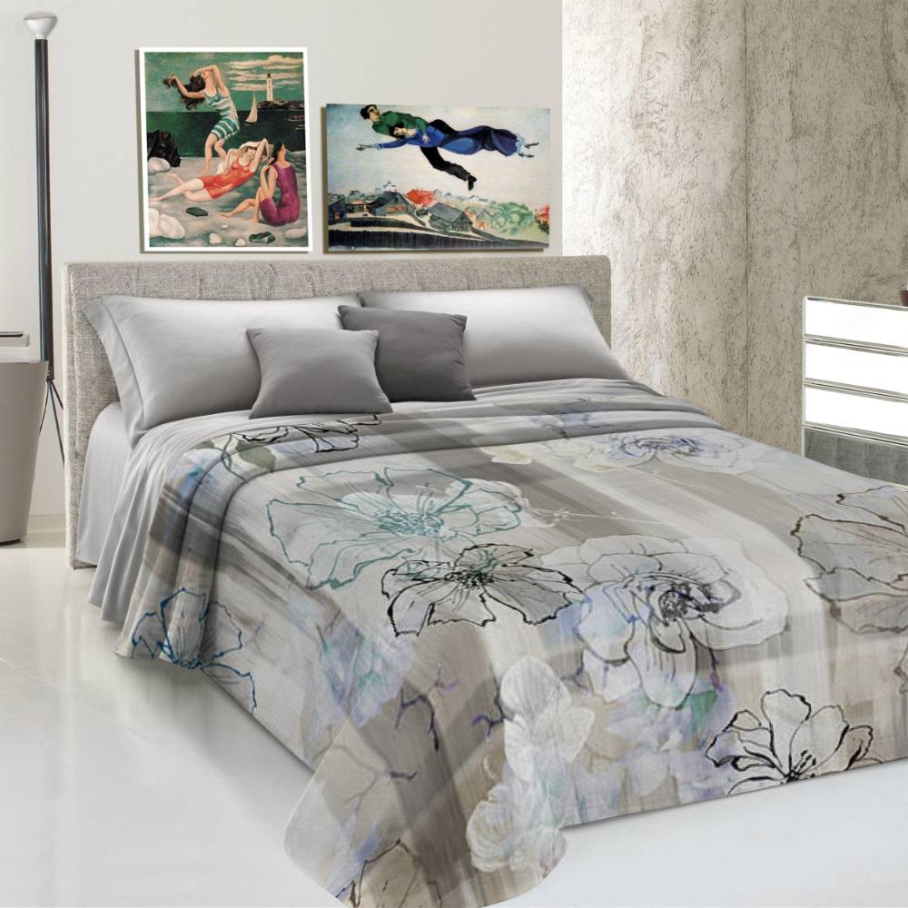 RANTA Copriletto o Telo arredo matrimoniale cotone stone washed