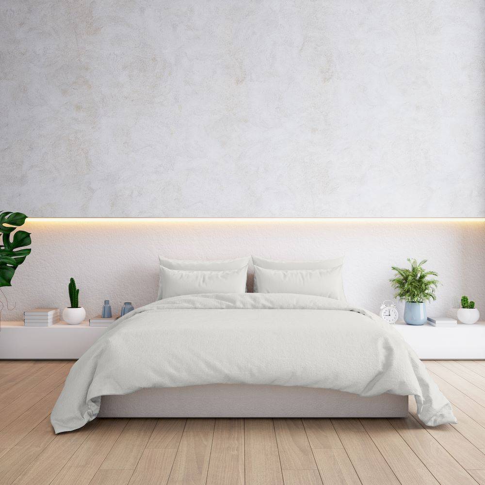 Lenzuolo sotto tutto elastico percalle bianco matrimoniale