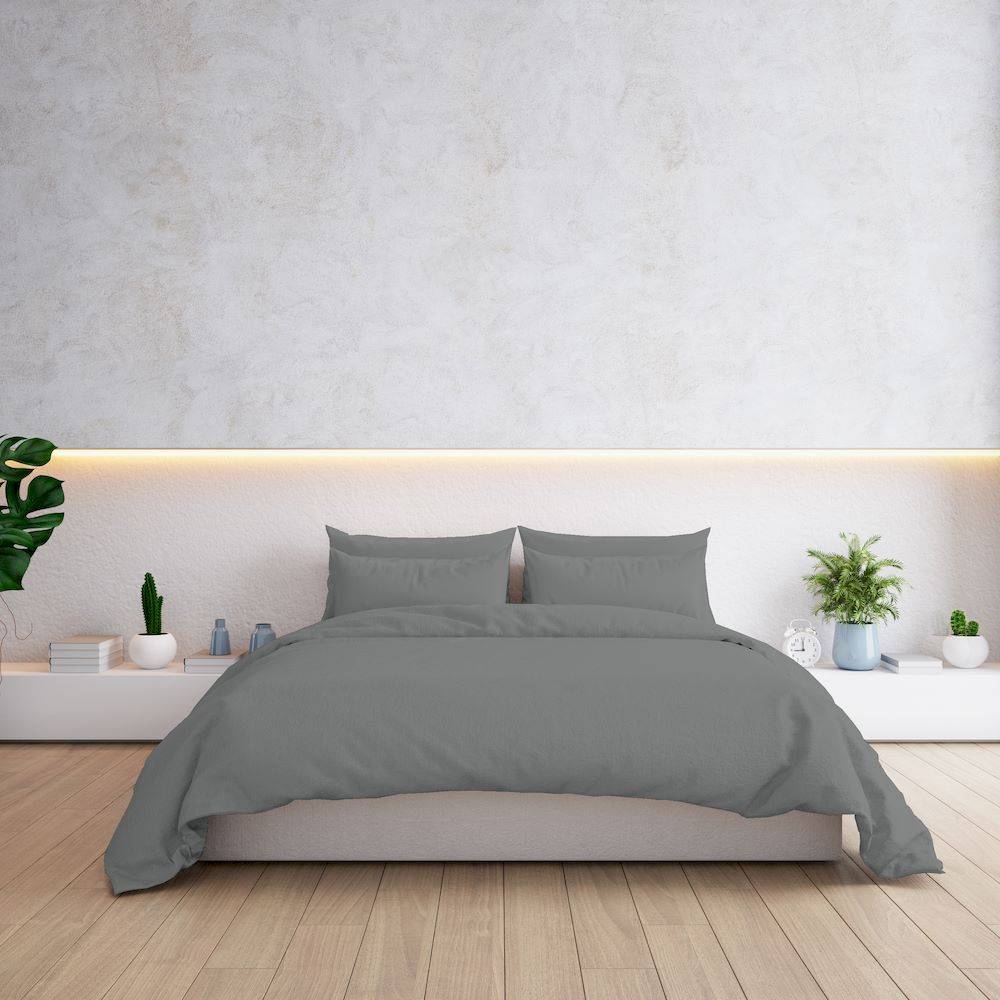 Lenzuolo sotto tutto elastico Percalle Grigio Singolo