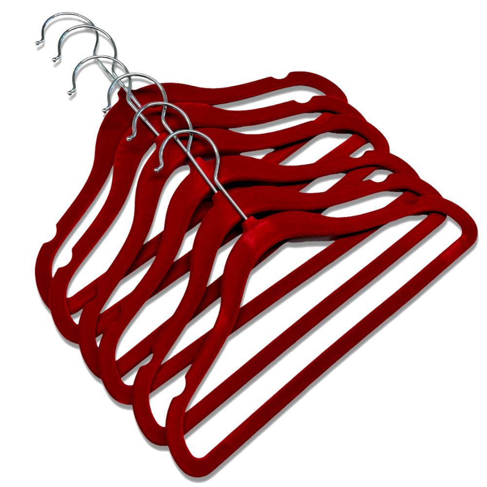 Set 6 Grucce appendini velluto rosso Bimbo