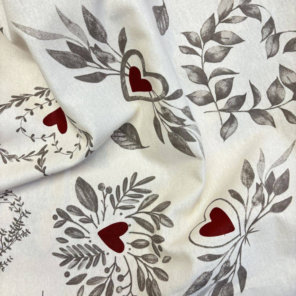 Telo arredo su misura Cuori e Foglie