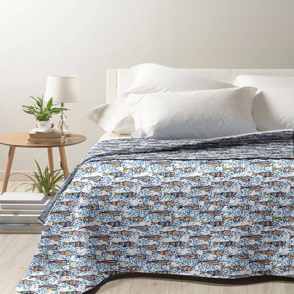 Trapuntino mezzastagione Pesciolini Marine 20 matrimoniale