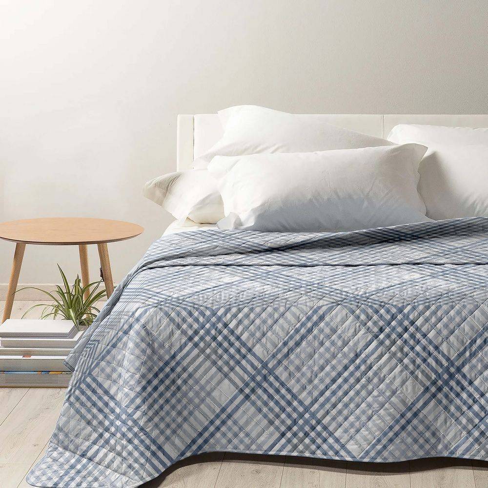 Trapuntino mezzastagione Scozzese azzurro 84 matrimoniale