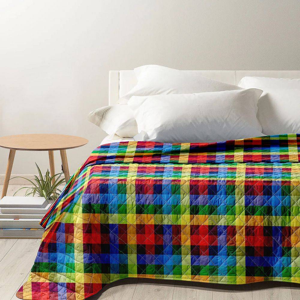 Trapuntino mezzastagione Quadri Multicolor 6 matrimoniale