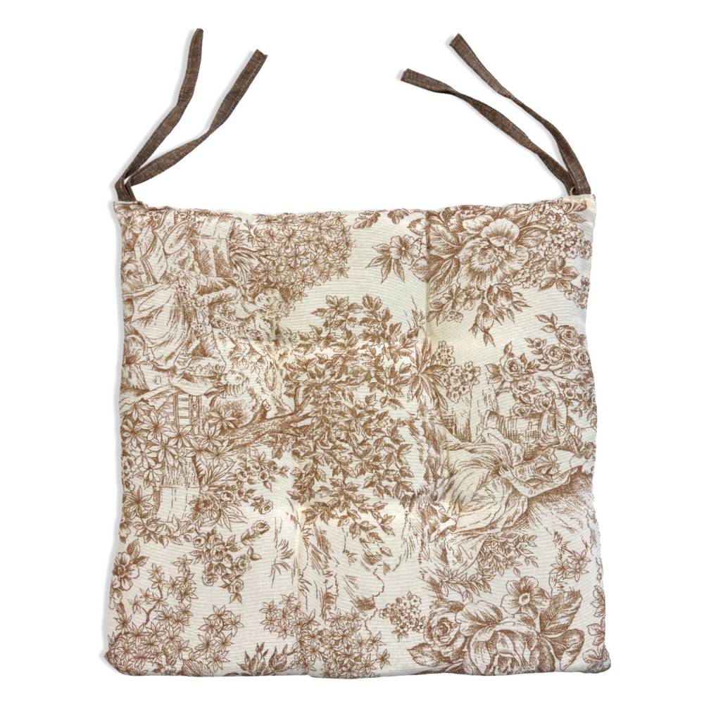 Cuscino per sedia Toile de jouy beige