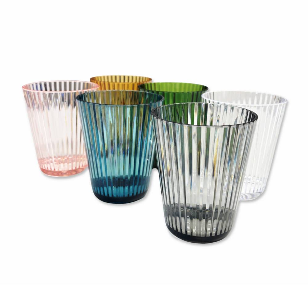 SET 6 BICCHIERI IN POLISTIRENE COLORI ASSORTITI