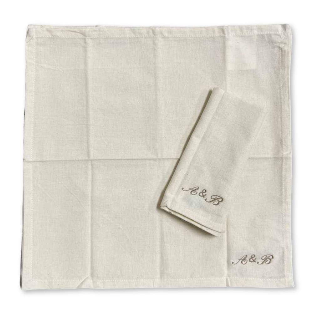 Set 4 tovaglioli panna Personalizzati