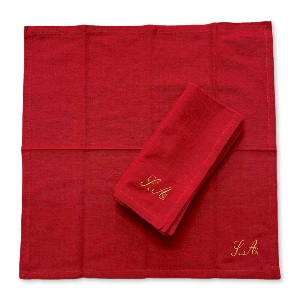 Set 4 tovaglioli rosso Personalizzati 