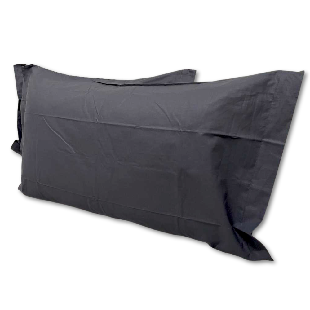 Coppia Federe con volant grigio piombo