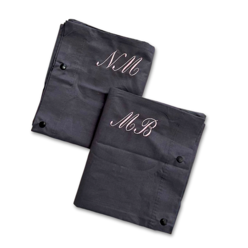  Coppia Federe con volant grigio piombo Personalizzate