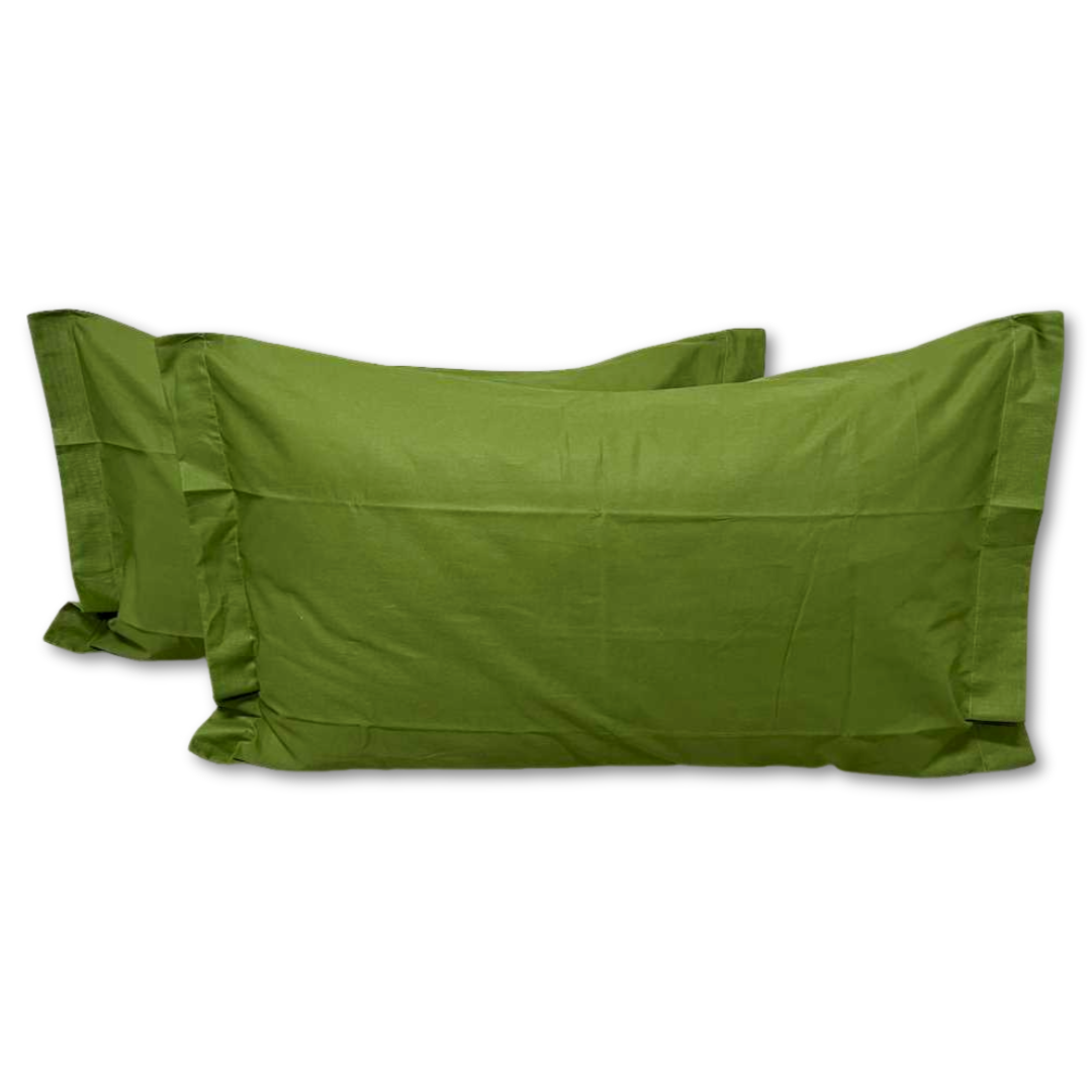 Coppia Federe con volant Verde Prateria Personalizzate