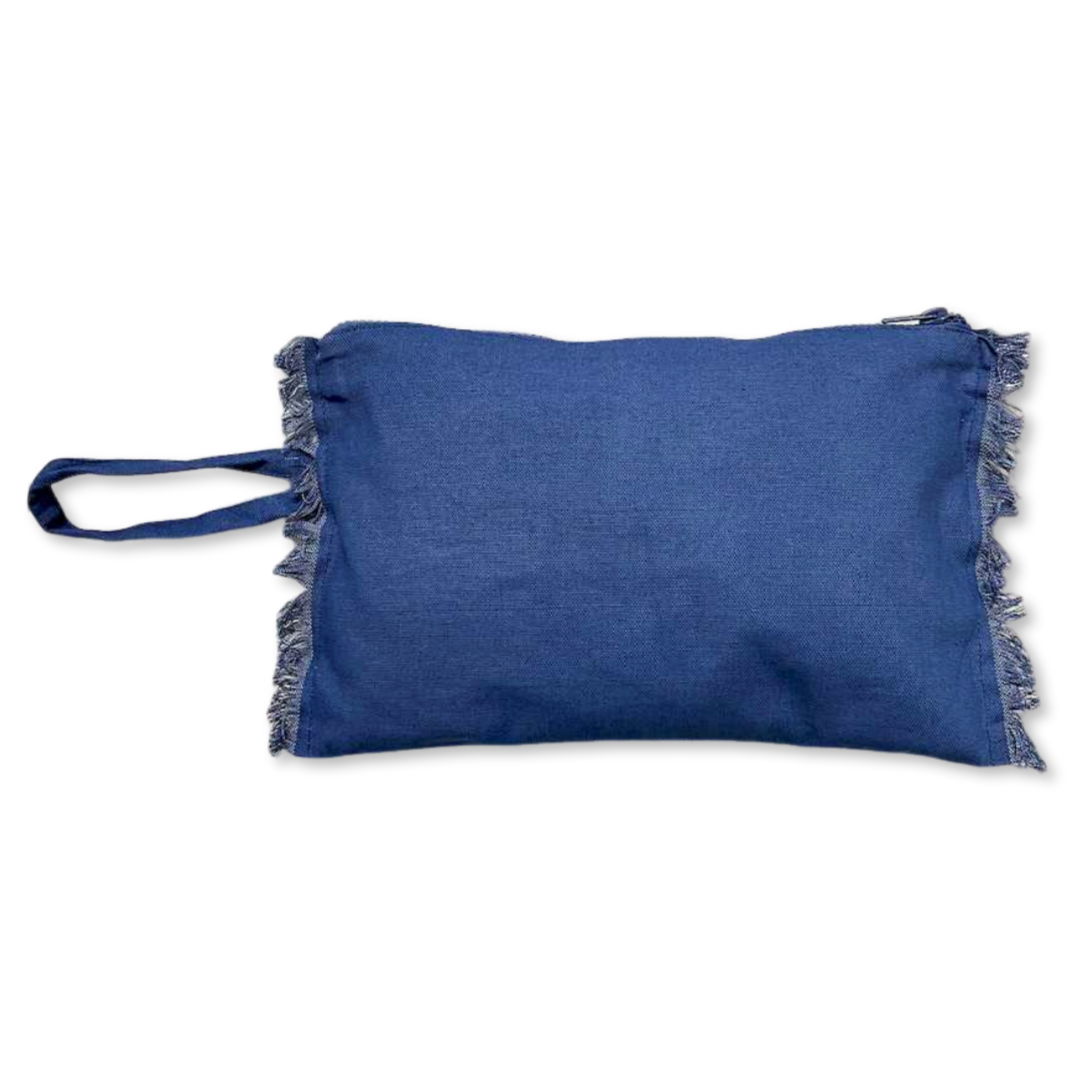 Pochette frange blu
