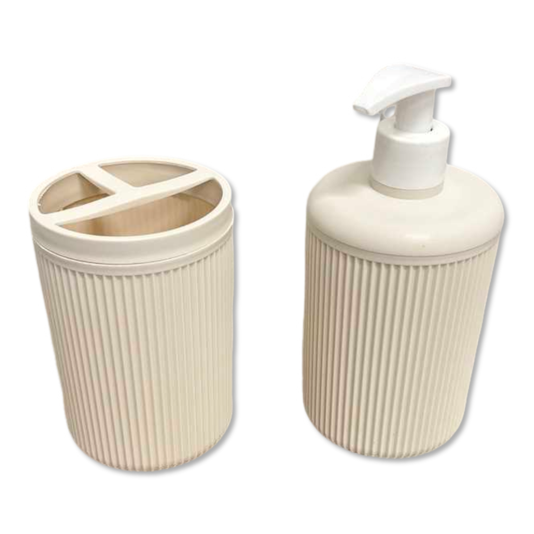 Set bagno sapone + spazzolino 2 pezzi Panna