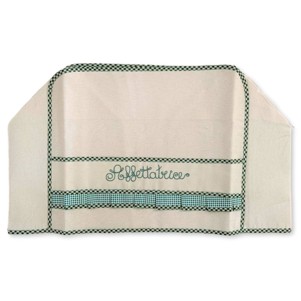 Copriaffettatrice ricamato verde grande