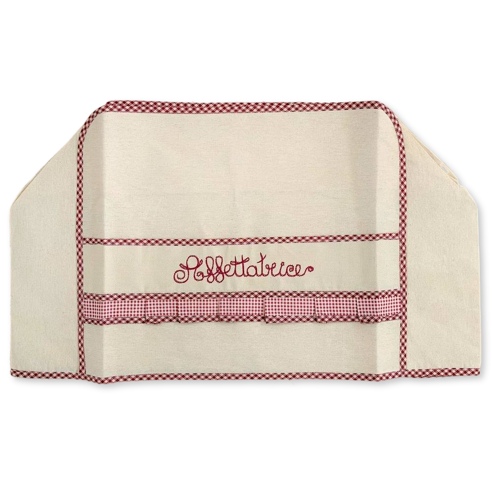 Copriaffettatrice ricamato rosso grande