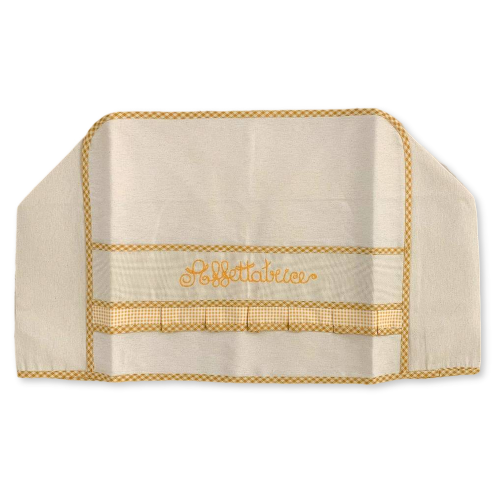 Copriaffettatrice ricamato giallo piccolo