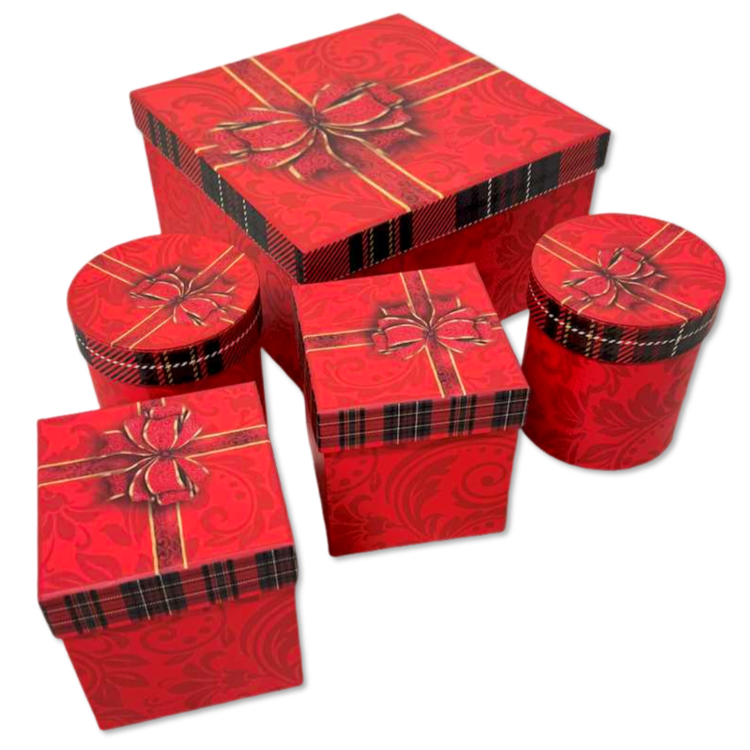 Set 5 scatole regalo Merry bow
