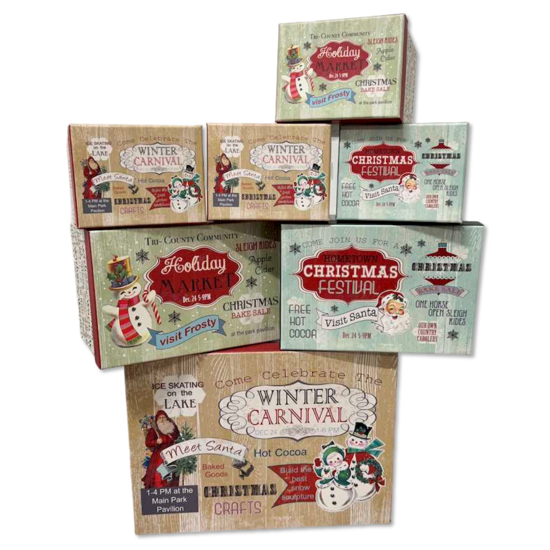 Set 7 scatole regalo Vintage Christmas