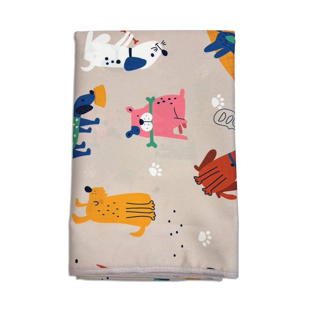 Tovaglia antimacchia hydro cagnolini fondo grigio 140 x 300