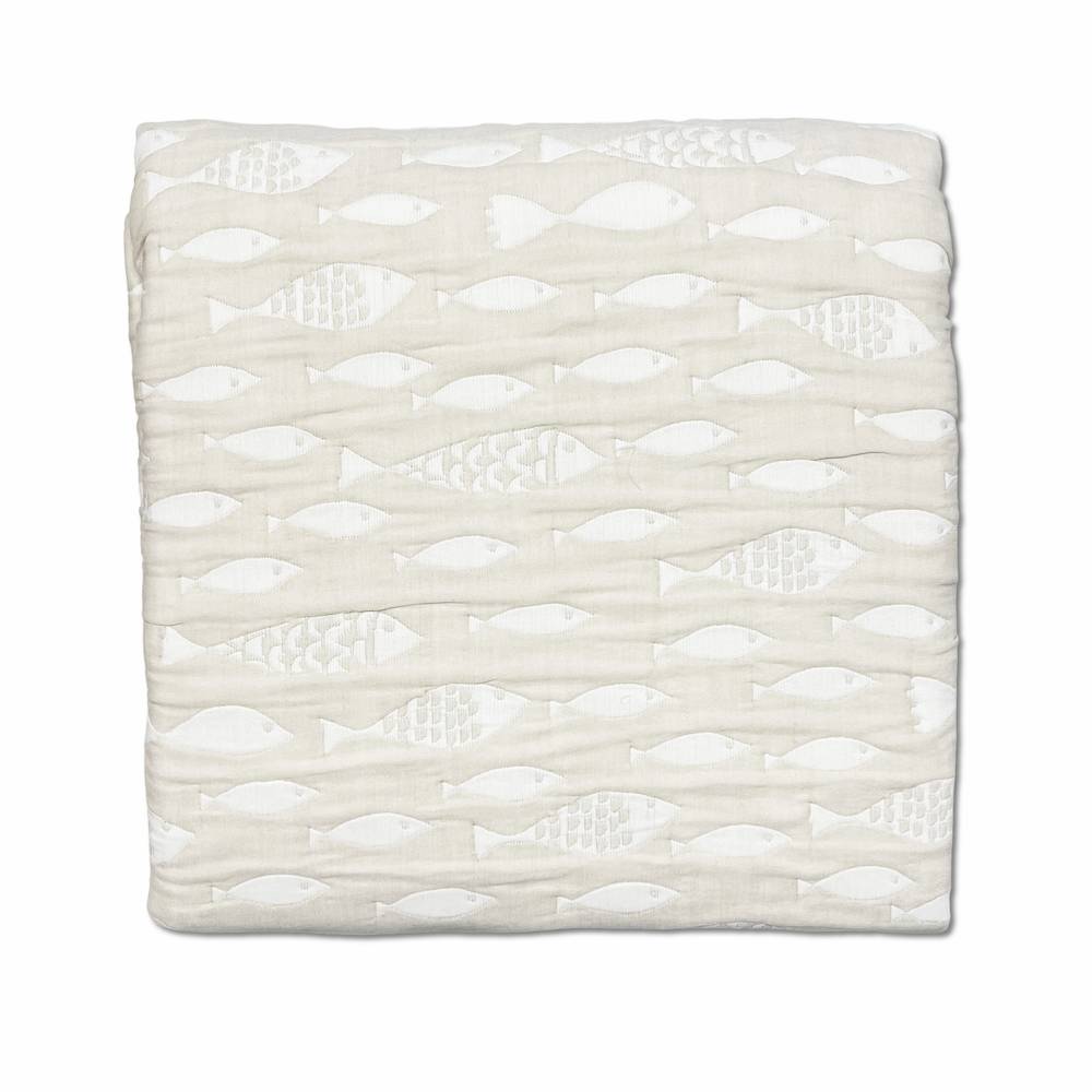 Copriletto frescoletto jacquard lois pesciolino sabbia matrimoniale