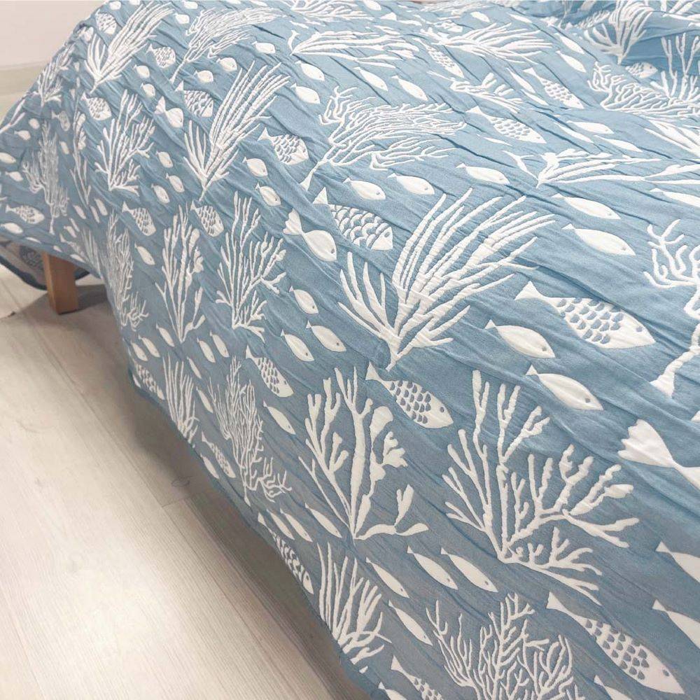 Copriletto frescoletto  jacquard festel oceano sabbia singolo