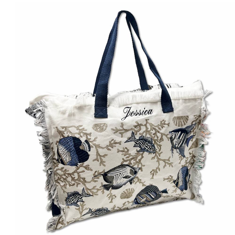 Borsa Mare Pesci blu personalizzata