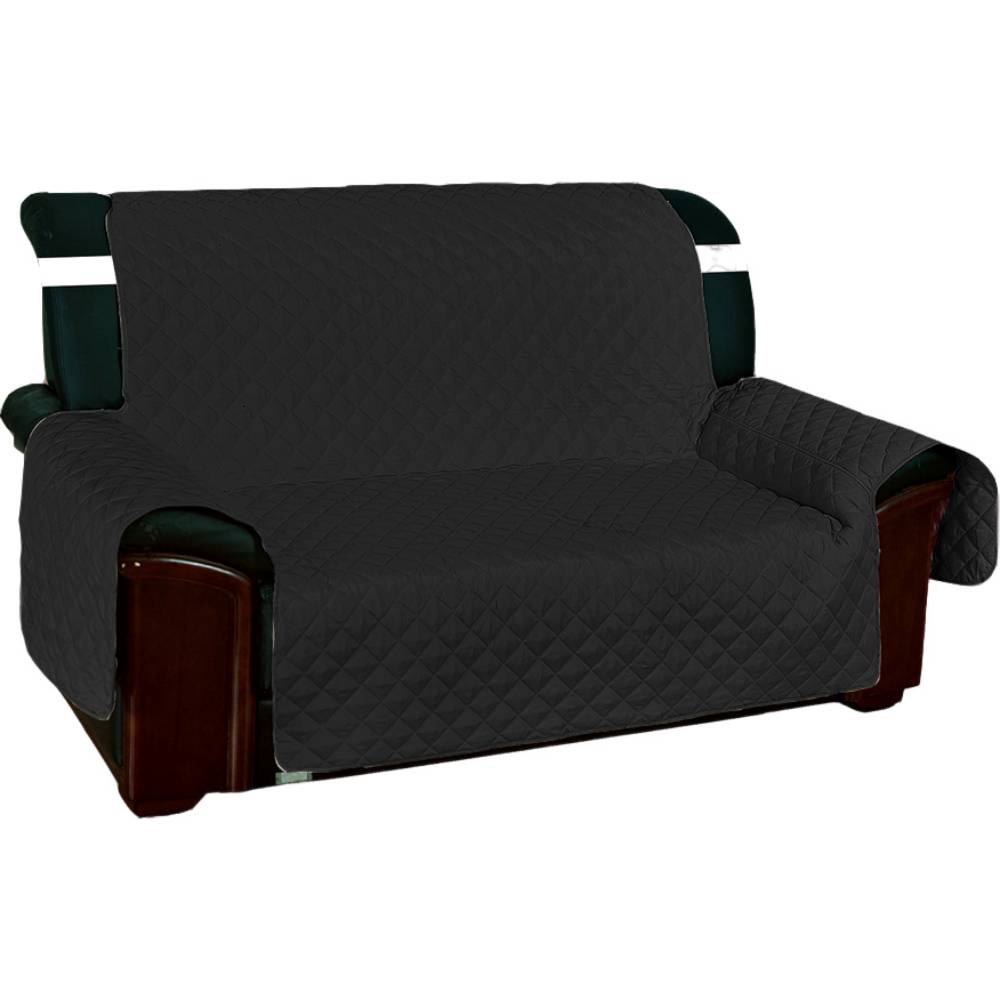 Copridivano 2 posti trapuntato antimacchia nero