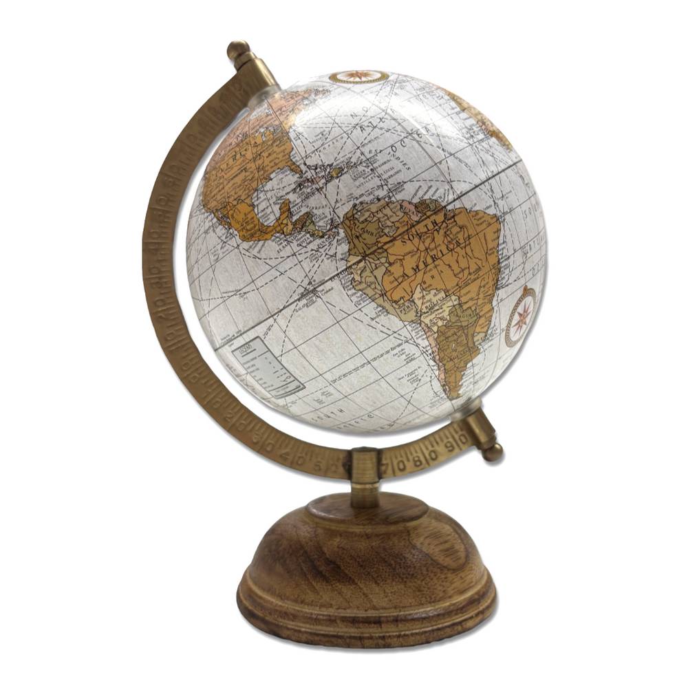 Mappamondo Opaco bianco H 22 cm