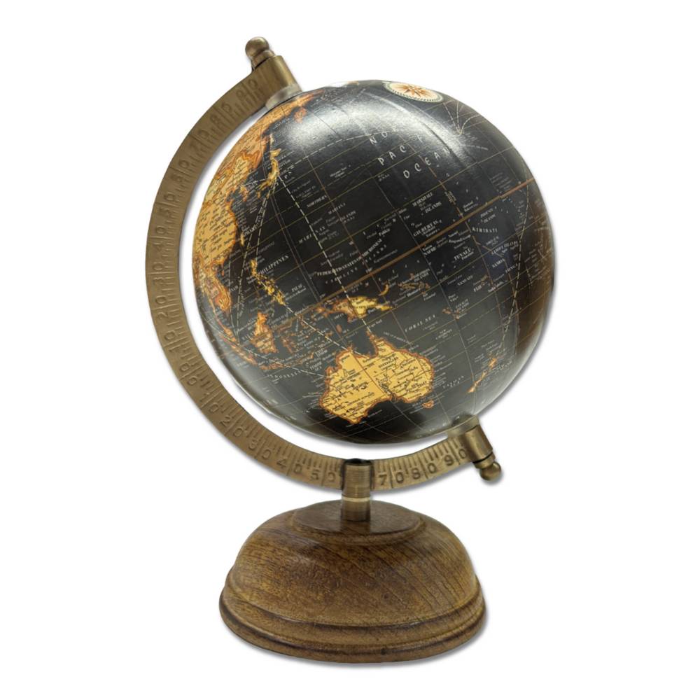 Mappamondo Opaco nero H 22 cm